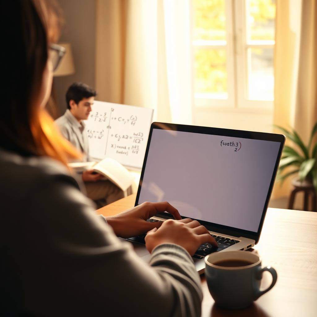 Student working alongside a tutor at a laptop